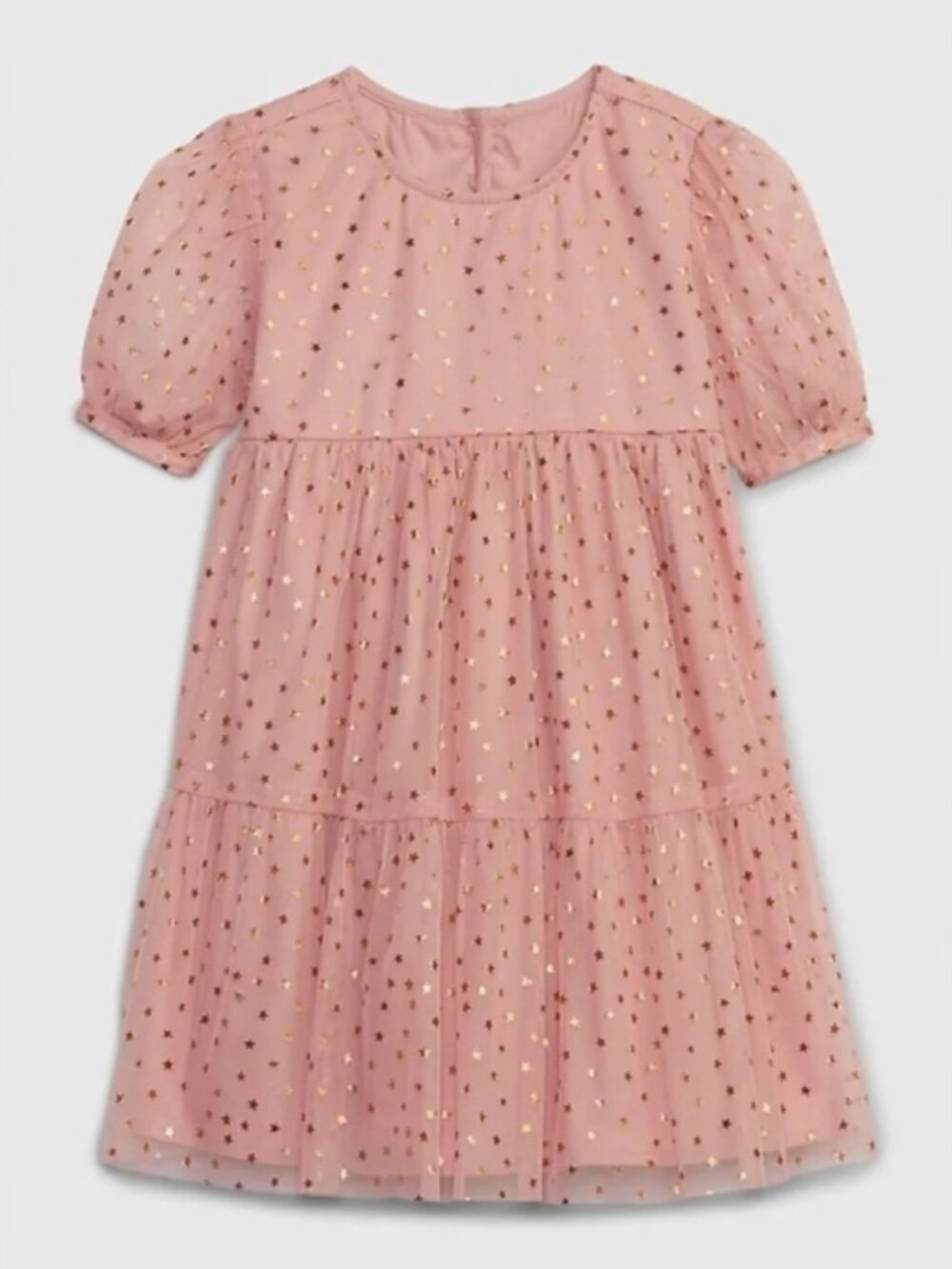 GAP Baby Toddler Metallic Star Tulle Tiered Dress Pink Size 5 Years